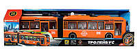 Дитяча іграшка тролейбус із підсвічуванням і звуковими ефектами інерційний Авто Експерт Помаранчевий