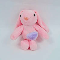 Мягкая игрушка Кролик с сердцем 15 см для девочки, детская плюшевая игрушка заяц с сердечком