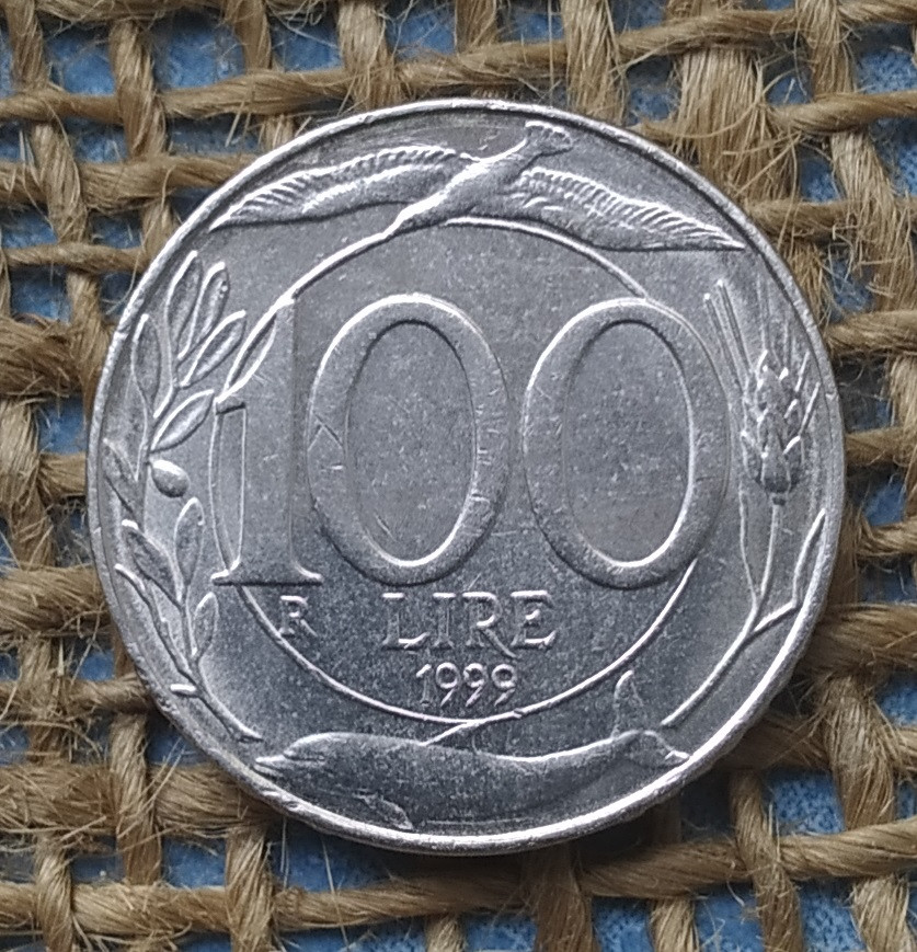 100 лiр 1999 року. Iталiя, фото 1