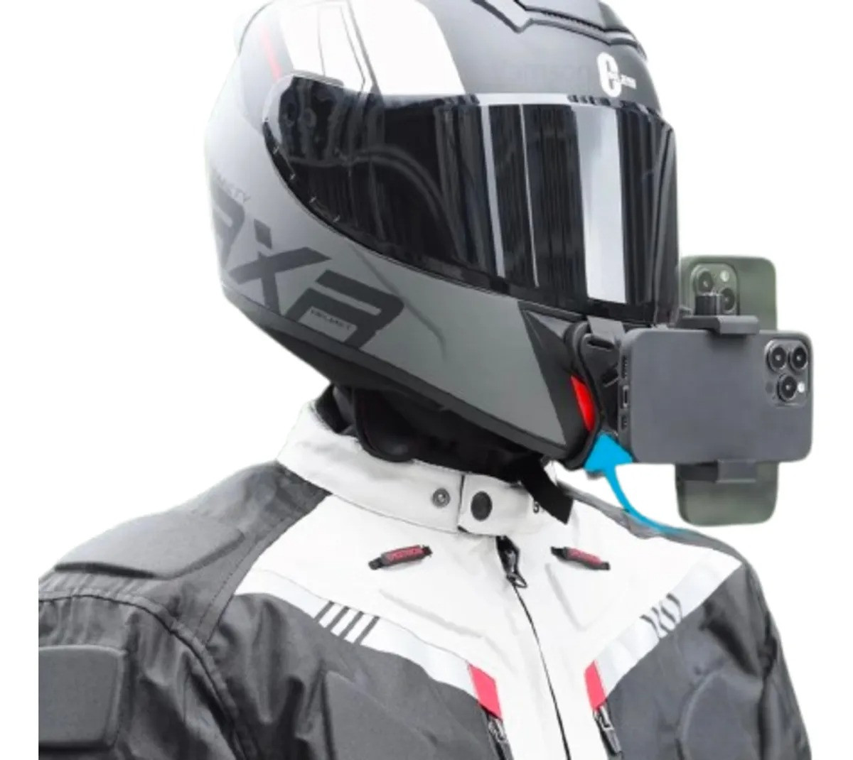 Кріплення тримач для телефону на шолом дорожній або ендуро для зйомки на смартфон