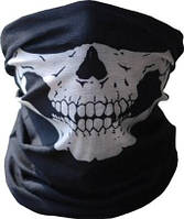 Бафф универсальный из микрофибры, черный с рисунком (челюсть)