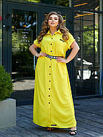 Женское летнее платье в пол с коротким рукавом