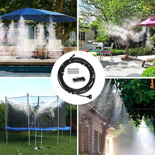 Система туманоутворення 15 м з насосом і металевими форсунками - комплект охолодження, дрібний туман