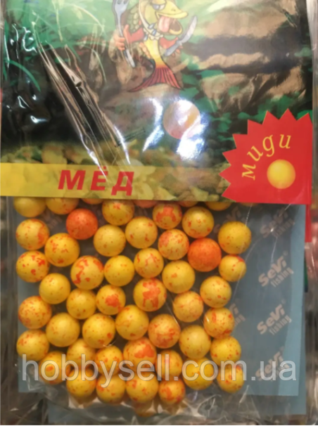 Пінопластові кульки для риболовлі - Ароматизована насадка Sevi Міді Мед, фото 1