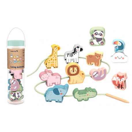 Перша шнурівка Зоопарк дерев'яна Tooky Toy, фото 1