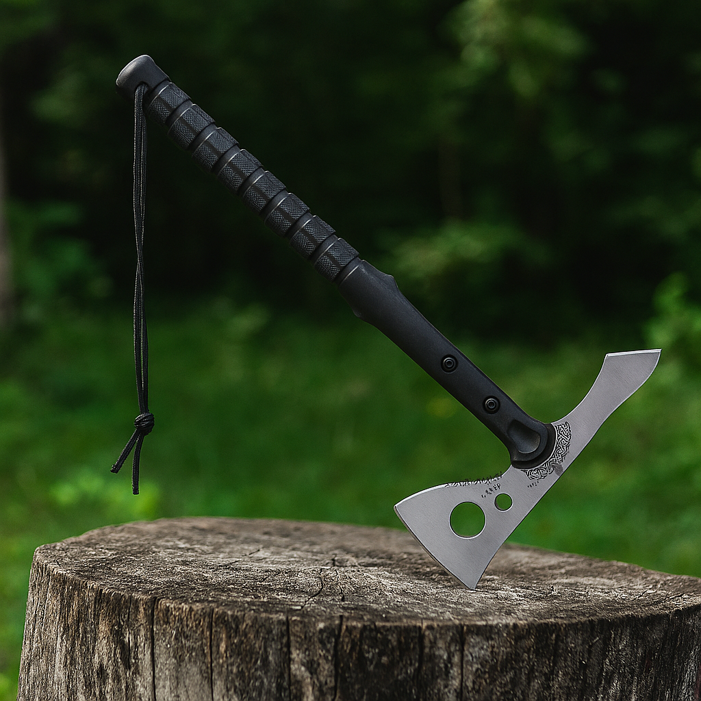 Сокира тактична 38 см з нержавіючої сталі з нейлоновим чохлом для полювання, кемпінгу та виживання, фото 1