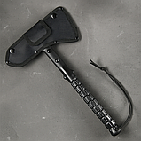 Сокира тактична 38 см з нержавіючої сталі з нейлоновим чохлом для полювання, кемпінгу та виживання, фото 2