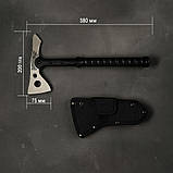 Сокира тактична 38 см з нержавіючої сталі з нейлоновим чохлом для полювання, кемпінгу та виживання, фото 3