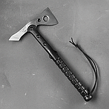Сокира тактична 38 см з нержавіючої сталі з нейлоновим чохлом для полювання, кемпінгу та виживання, фото 4