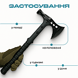 Тренувальна сокира-томагавк з відбійником та чохлом, 38 см, легкий тактичний імітатор TPR+пластик, фото 6