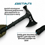 Тренувальна сокира-томагавк з відбійником та чохлом, 38 см, легкий тактичний імітатор TPR+пластик, фото 8
