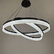Сучасна підвісна LED люстра в чорному каркасі на два кільця 80 і 60 см | Line F | Арт. M2702-800+600 BK, фото 6