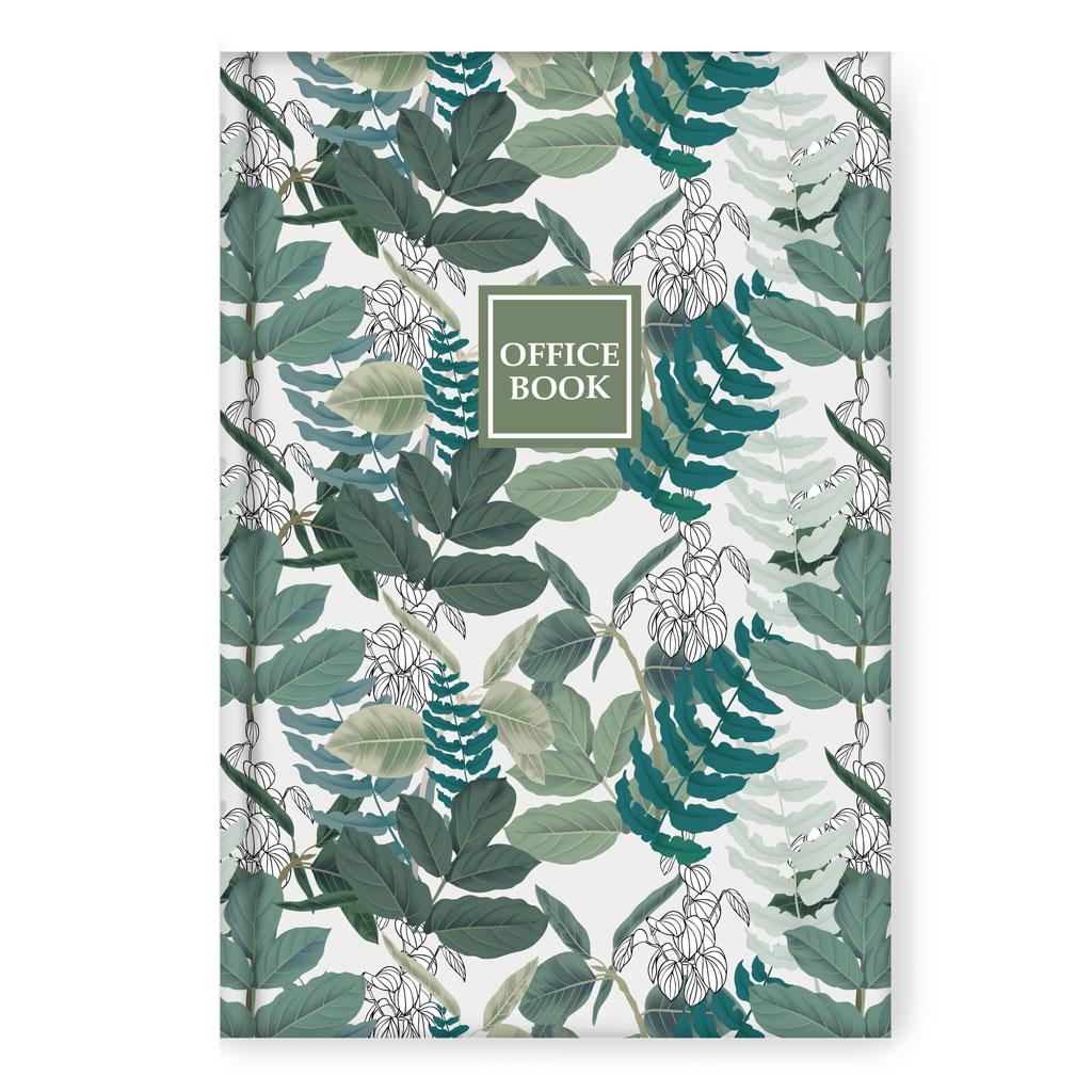 Книга обліку А4 100 арк тверда обкл лінія Зелене листя