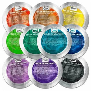 Презерватив класичний латексний One Color Sensation зі змащенням на силіконовій основі, 1 шт.