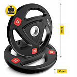 Диск олімпійський 4FIZJO 2 x 15 кг 51 мм металевий, прогумований Black (P-5905973401272), фото 5