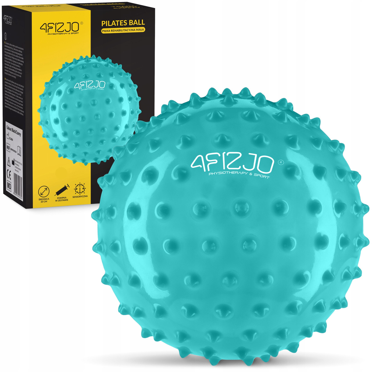 М'яч для пілатесу, йоги, реабілітації 4FIZJO 20 см (масажний) Mint (P-5905973406093)