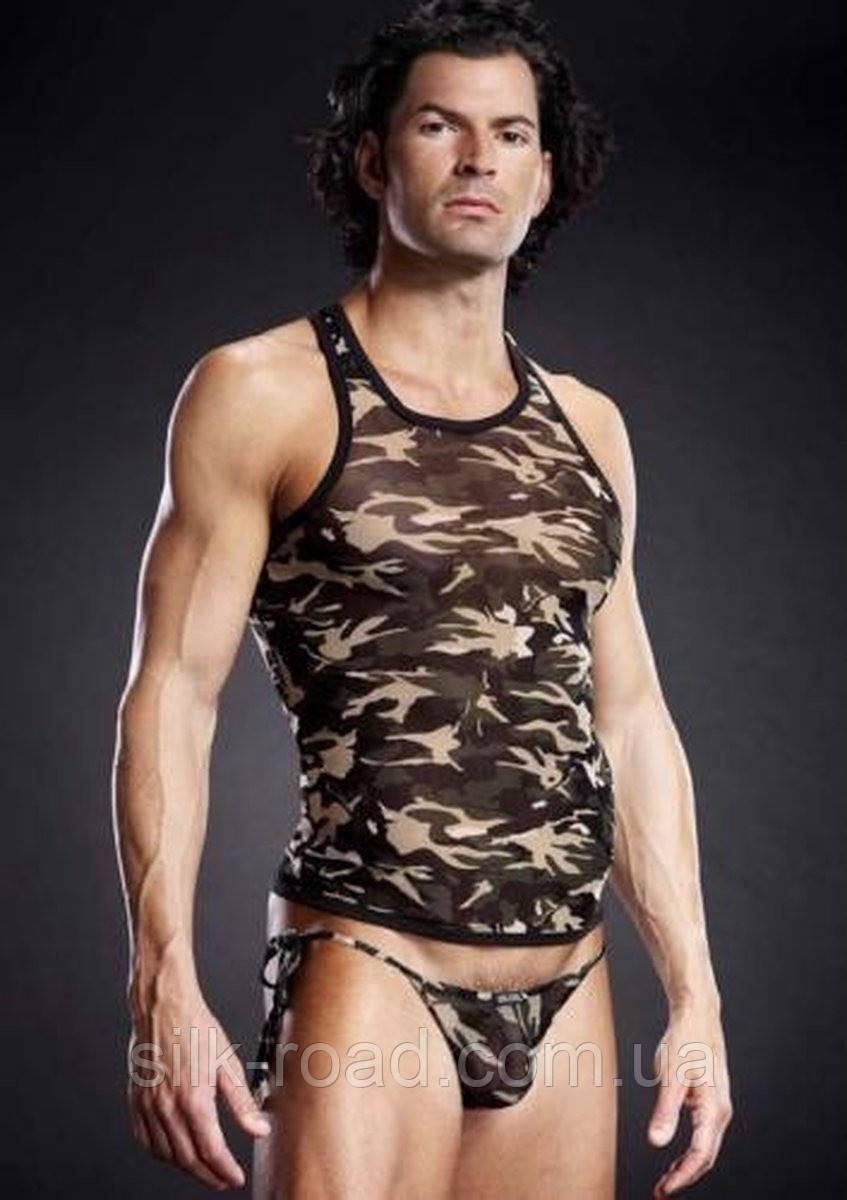 Майка чоловіча у стилі мілітарі Blue Line Pro-Mesh Racerback Tank Camouflage хакі, S/M