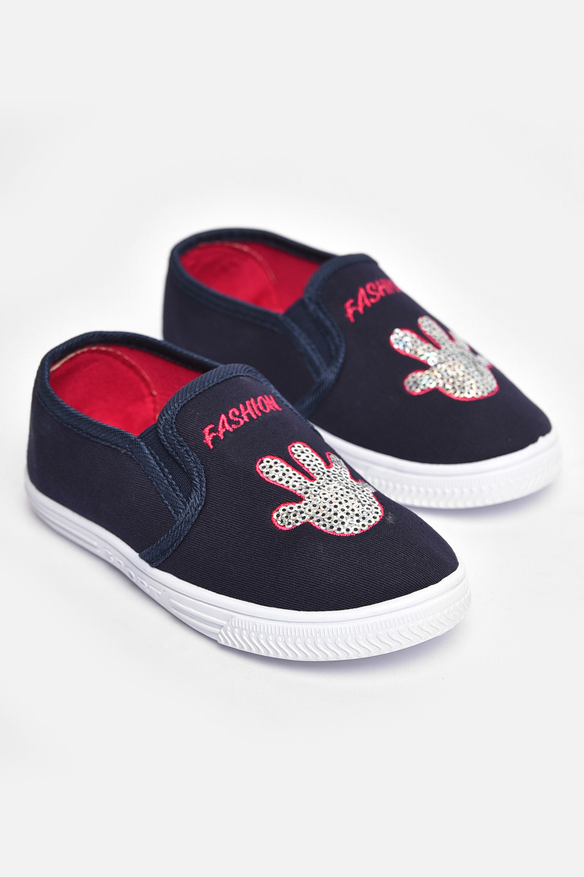 Мокасини дитячі для дівчинки темно-синього кольору 204376T Безкоштовна доставка, фото 1