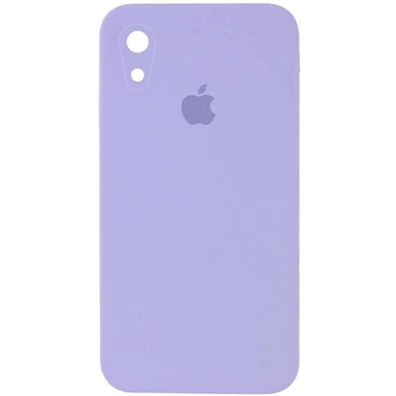 Чохол Silicone Case Square Full Camera Protective (AA) для Apple iPhone XR (6.1") Бузковий / Dasheen, фото 1