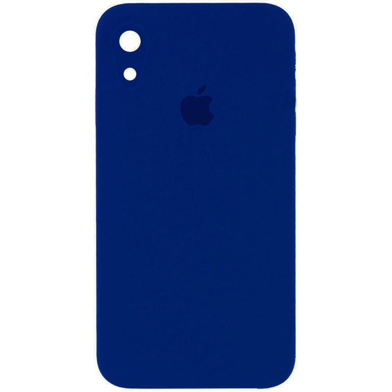 Чохол Silicone Case Square Full Camera Protective (AA) для Apple iPhone XR (6.1") Синій / Deep navy, фото 1