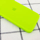 Чохол Silicone Case Square Full Camera Protective (AA) для Apple iPhone 11 Pro Max (6.5") Салатовий / Neon green, фото 3