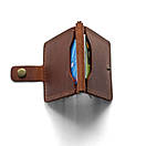 Шкіряний затискач для грошей і карток KOCH Cognac з кнопкою, натуральна шкіра Crazy Horse, ручна робота, фото 3