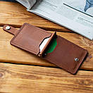 Шкіряний затискач для грошей і карток KOCH Cognac з кнопкою, натуральна шкіра Crazy Horse, ручна робота, фото 9