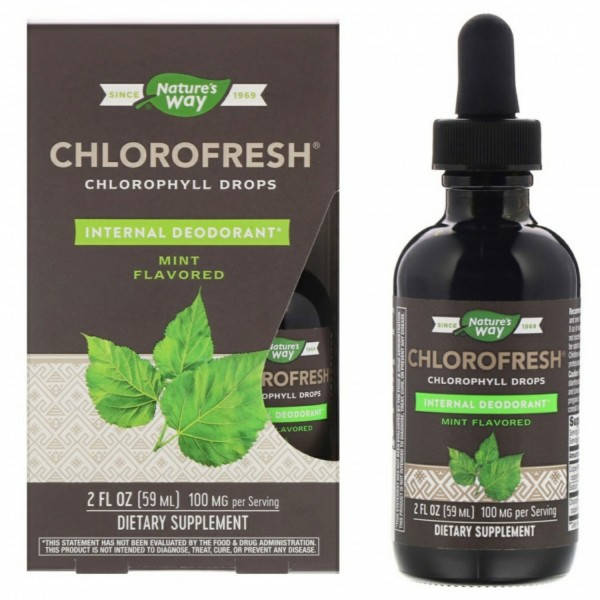 

Nature's Way Chlorofresh капли с хлорофиллом со вкусом мяты. 59 мл