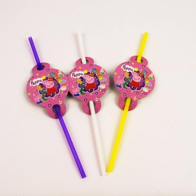 Соломинки святкові Свинка Пеппа 8 од