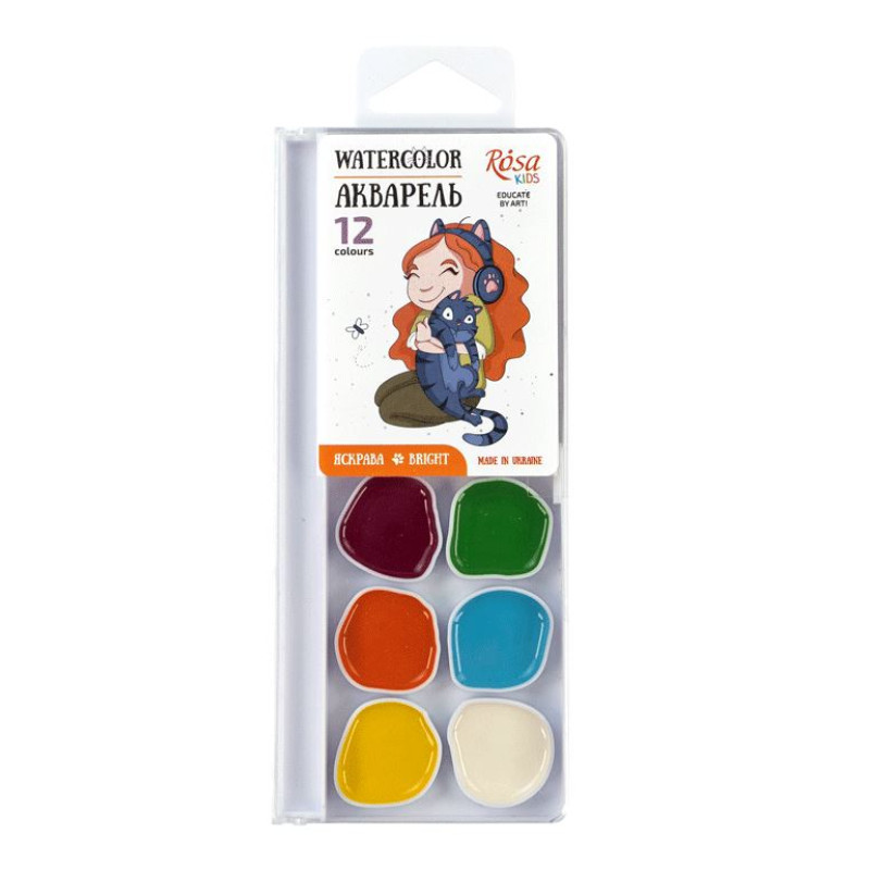 Акварель Rosa Cats with a Girl 12 кв., б/к, пластик 301204