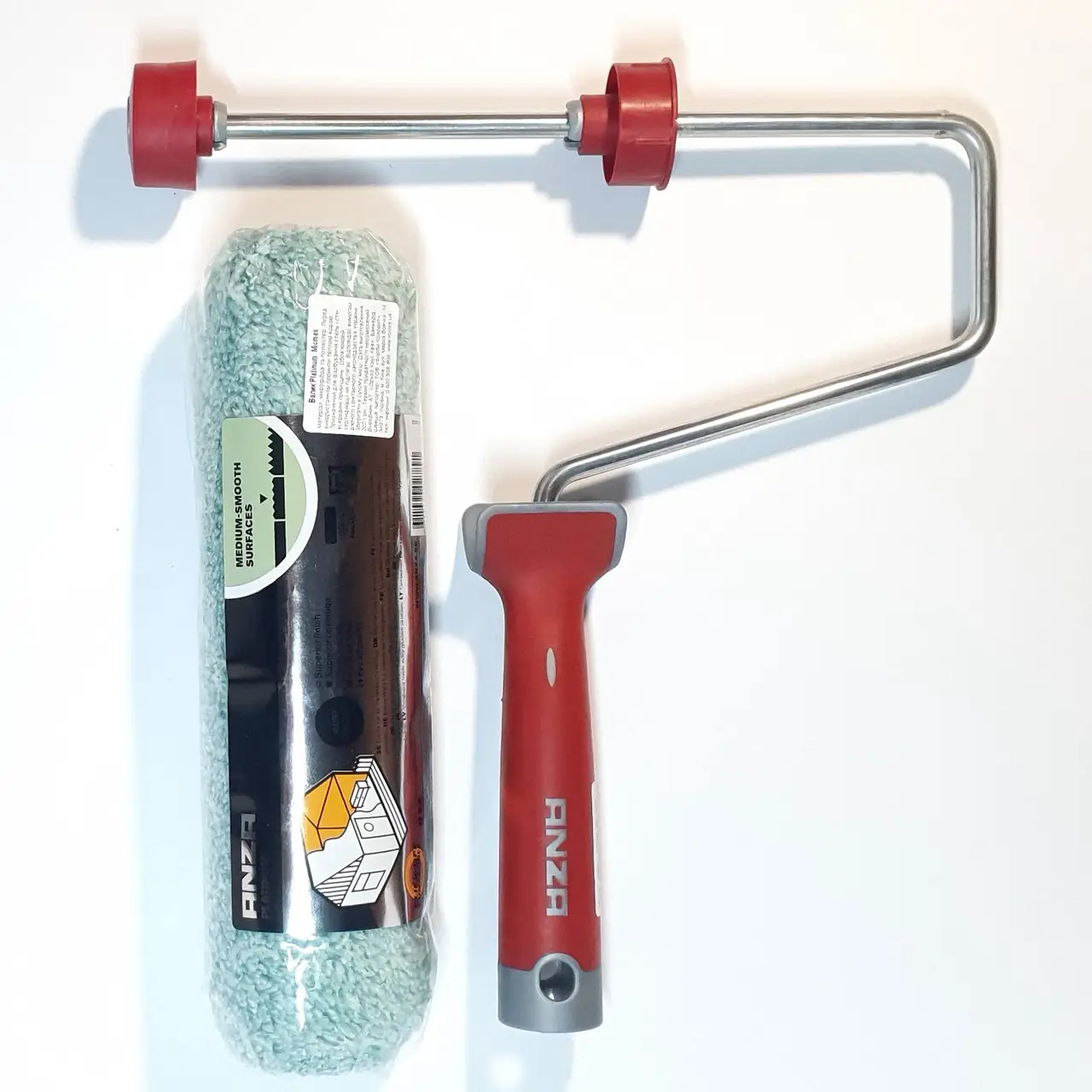 Валик Anza Platinum Micmex Maxi 25 см + Ручка ANZA сталева Elite Maxi 25 см (9685), фото 1