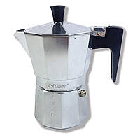 Гейзерна кавоварка Maestro MR 1666 3, алюмінієва, до 3 чашок, компактна, безпечна