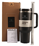 Термос термочашка Stanley Quencher H2.0 Tumbler з нержавіючої сталі Black 1,18 л KT6007802 - С1-Уцінка, фото 5