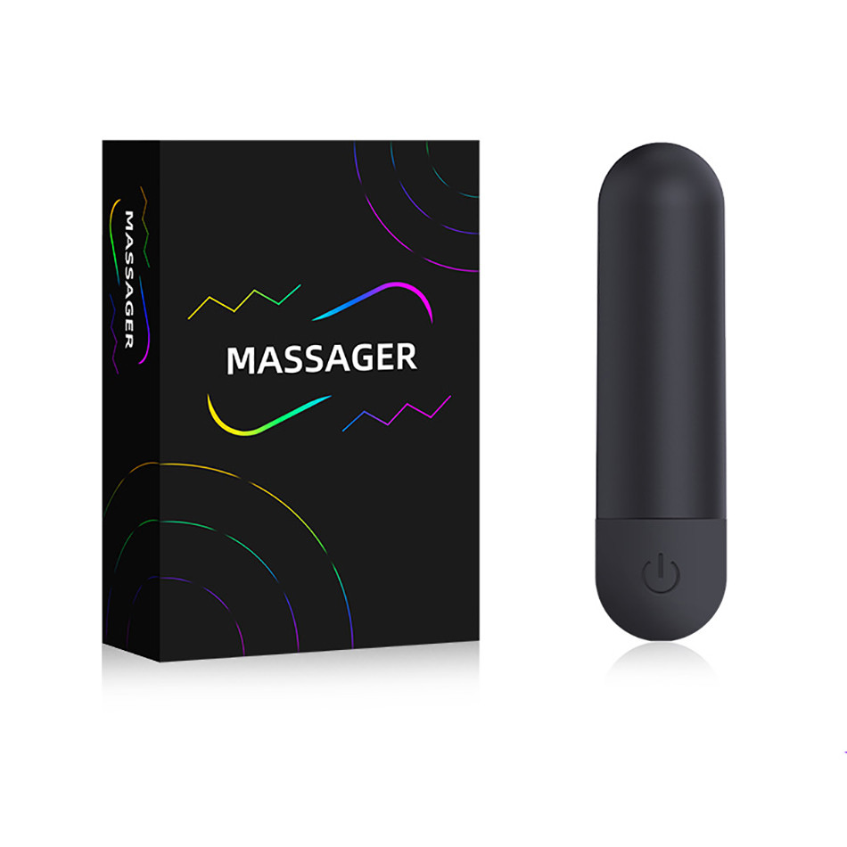 Вібропуля акумуляторна Wo-Massager матова, міні вібратор, 10 режимів. Чорна, фото 1