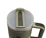Термос термочашка Stanley Quencher H2.0 Tumbler з нержавіючої сталі Олива 1,18 л KT6007801 - B4-Уцінка, фото 7