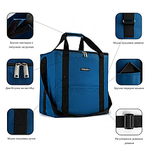 Термосумка 40 л з фольгованим покриттям для холоду, гарячої їжі, обідів, до 12 годин підтримка температури, фото 3