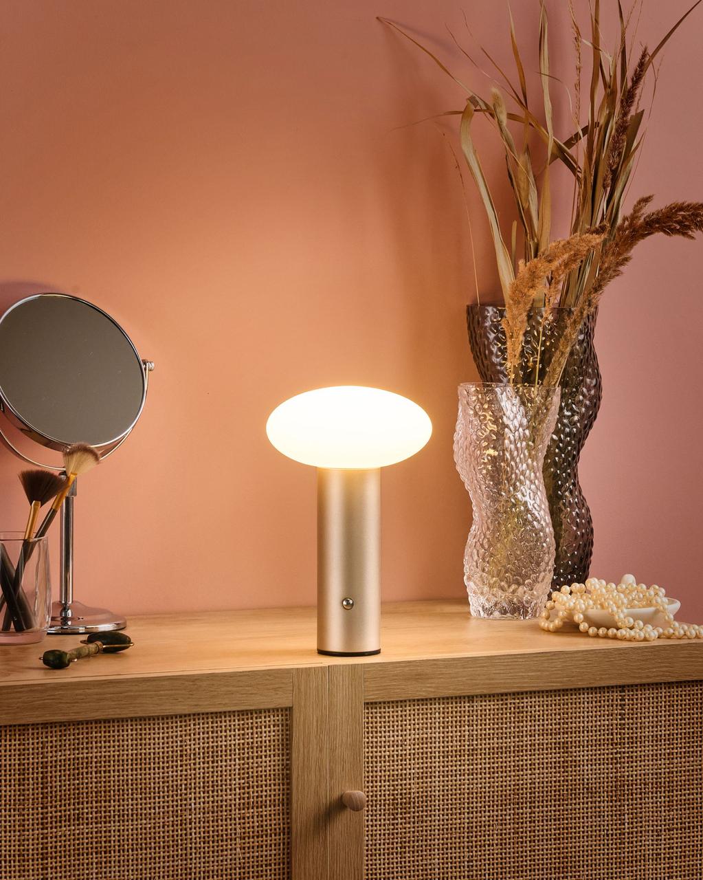 Лампа з димером настільна, BUAYAN метал, золотий колір