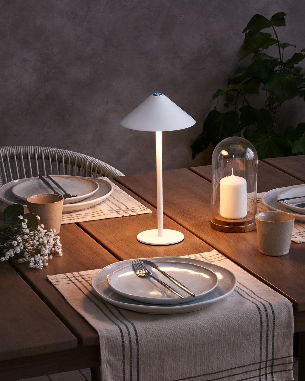 Сучасна бездротова лампа з димером, FRANCOLI металева, біла, фото 1