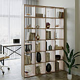 Підлоговий відкритий стеллаж для книг і документів, книжкова полиця на 24 комірки, розділювальні стеллажі, фото 3