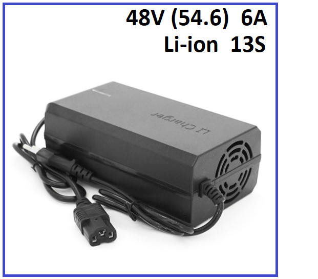 Зарядний пристрій Powermaster для Li-ion 48V (54.6) 13S до 6A штекер 3-pin С13, фото 1