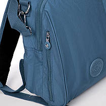 Рюкзак міський жіночий синій маленький тканинний одне відділення та кишені на блискавках Jielshi 7020, фото 2