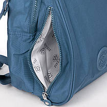 Рюкзак міський жіночий синій маленький тканинний одне відділення та кишені на блискавках Jielshi 7020, фото 3