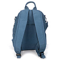 Рюкзак міський жіночий синій маленький тканинний одне відділення та кишені на блискавках Jielshi 7020, фото 4