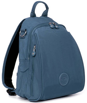 Рюкзак міський жіночий синій маленький тканинний одне відділення та кишені на блискавках Jielshi 7020, фото 1