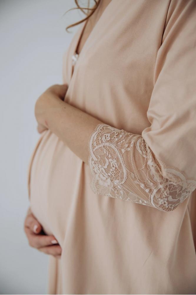 Халат для вагітних та годування 25318 бежевий, фото 1