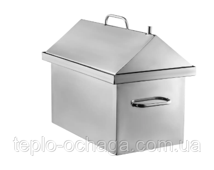 Коптильня гарячого копчення "L" неіржавка сталь 2 мм, 2 яруси та 3 гачки + подарунок