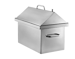 Коптильня гарячого копчення "L" неіржавка сталь 2 мм, 2 яруси та 3 гачки + подарунок