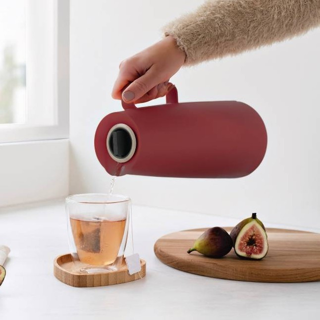 Термос з колбою зі скла TRAMONTINA Exata 1 л червоний