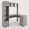 Кутовий письмовий стіл з полицями та шухлядами 1800х1690×1190 мм Антрацит, фото 3