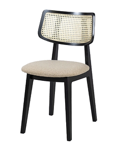 Стілець Пепе Cane масив дерева чорний / букле беж ТМ Prestol